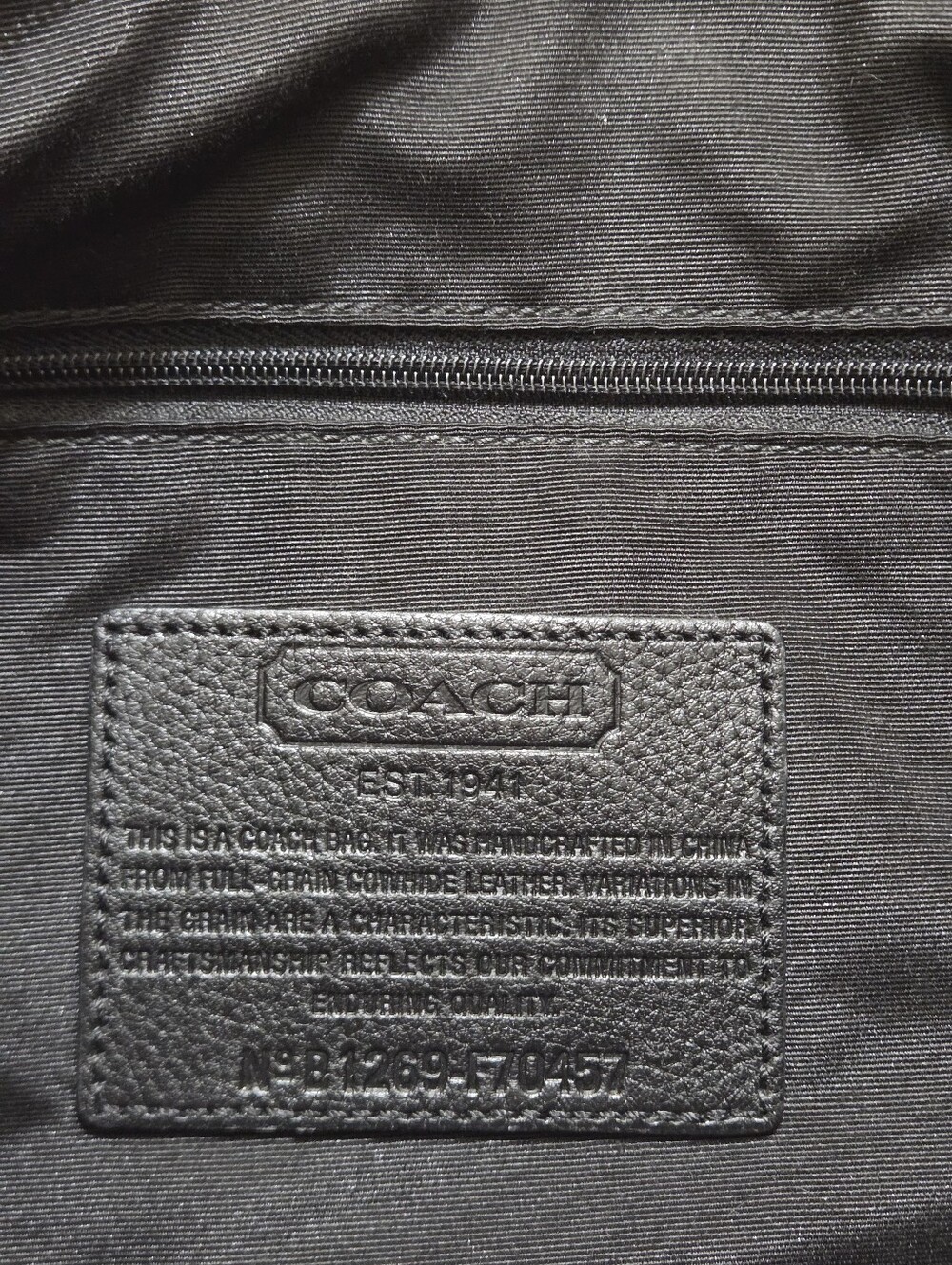 Vintage ​Coach Camden Black Leather Flight Map Crossbody Bag Purse F70457 Unisex - Picture 2 of 15